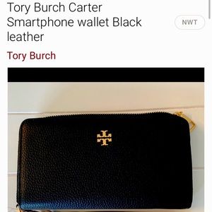 Tory Burch Carter Smartphone wallet Black leather